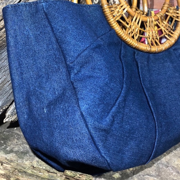 NEW Blue Jean Boho Tote w/ Double Ring Handles - Picture 6 of 9